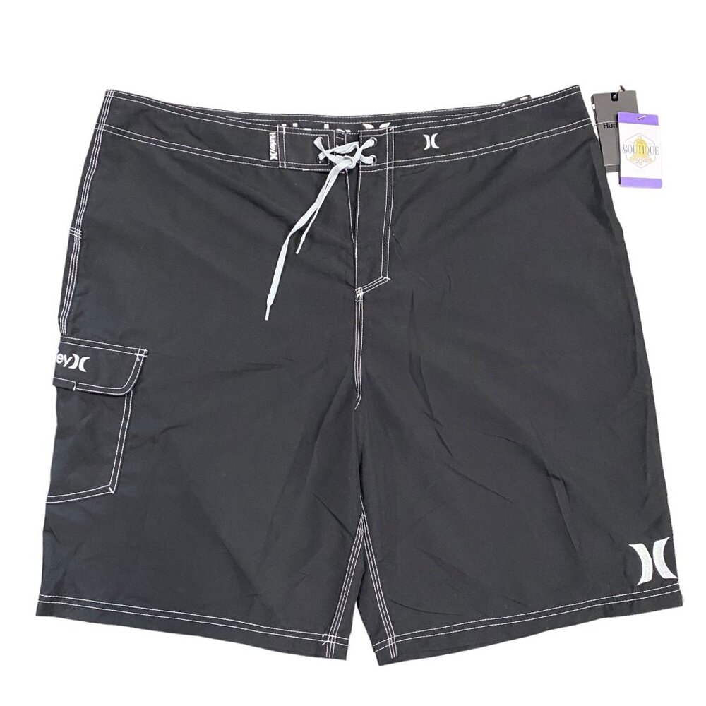 NWT Hurley Mens 42x22 Gray Swim Trunks Board Shorts Knee Length Drawstring Waist - Picture 15 of 15